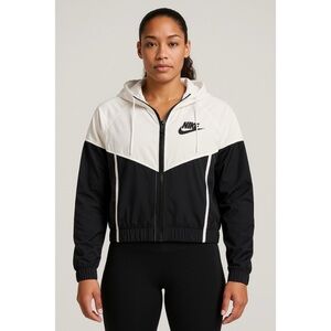 Nike Two-Tone Black and Gray lightweight jacket with hood size S